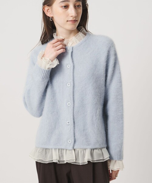 UNITED ARROWS（ユナイテッドアローズ）の「フォックスカシミヤ オーガンジー フリル カーディガン（カーディガン/ボレロ・レディース・ダークグレー/ライトブルー/ネイビー・FREE）」の14枚目の写真