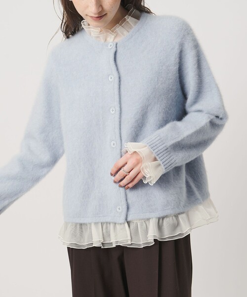 UNITED ARROWS（ユナイテッドアローズ）の「フォックスカシミヤ オーガンジー フリル カーディガン（カーディガン/ボレロ・レディース・ダークグレー/ライトブルー/ネイビー・FREE）」の15枚目の写真