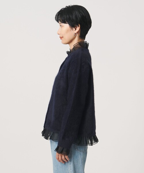 UNITED ARROWS（ユナイテッドアローズ）の「フォックスカシミヤ オーガンジー フリル カーディガン（カーディガン/ボレロ・レディース・ダークグレー/ライトブルー/ネイビー・FREE）」の17枚目の写真