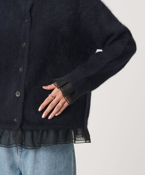 UNITED ARROWS（ユナイテッドアローズ）の「フォックスカシミヤ オーガンジー フリル カーディガン（カーディガン/ボレロ・レディース・ダークグレー/ライトブルー/ネイビー・FREE）」の22枚目の写真