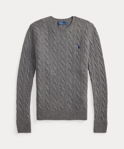POLO RALPH LAUREN(ポロ ラルフ ローレン)の「ケーブル ウールカシミヤ クルーネック セーター(ニット/セーター・レディース・グレー系・M/S/XS/L)」の8枚目の写真