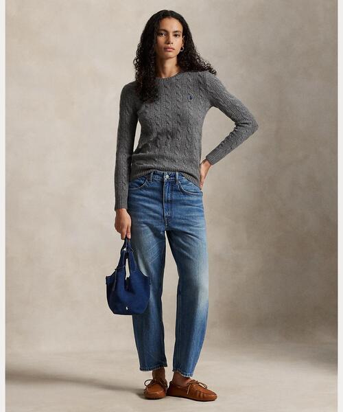 POLO RALPH LAUREN(ポロ ラルフ ローレン)の「ケーブル ウールカシミヤ クルーネック セーター(ニット/セーター・レディース・グレー系・M/S/XS/L)」の2枚目の写真