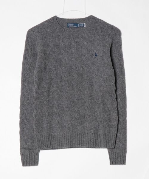 POLO RALPH LAUREN(ポロ ラルフ ローレン)の「ケーブル ウールカシミヤ クルーネック セーター(ニット/セーター・レディース・グレー系・M/S/XS/L)」の6枚目の写真