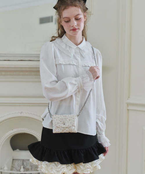idem(イデム)の「pleats frill classical blouse / プリーツフリルブラウス(シャツ/ブラウス・レディース・ブラック/ホワイト・FREE)」の17枚目の写真