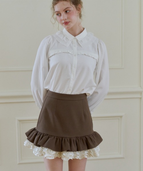 idem(イデム)の「pleats frill classical blouse / プリーツフリルブラウス(シャツ/ブラウス・レディース・ブラック/ホワイト・FREE)」の15枚目の写真