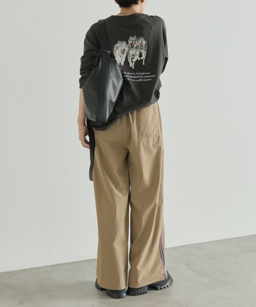 ear PAPILLONNER(イアパピヨネ)の「ジャージラインパンツ【SUM1 STYLE】(その他パンツ・レディース・ダークグレー/キャメル・FREE)」の19枚目の写真