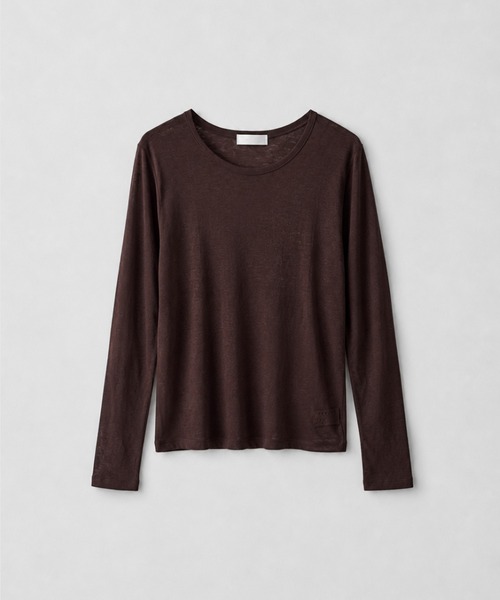 CANAL JEAN(キャナルジーン)の「SLEEK テンセルシアーロンT(Tシャツ/カットソー・レディース・オフホワイト/パープル/ブラウン・ONE SIZE)」の4枚目の写真