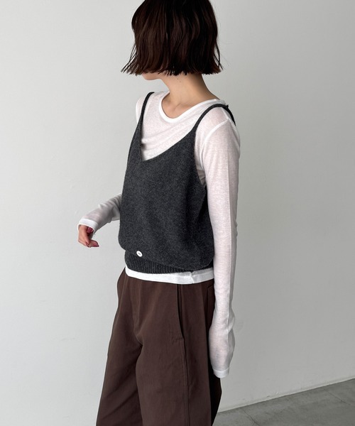 CANAL JEAN(キャナルジーン)の「SLEEK テンセルシアーロンT(Tシャツ/カットソー・レディース・オフホワイト/パープル/ブラウン・ONE SIZE)」の16枚目の写真