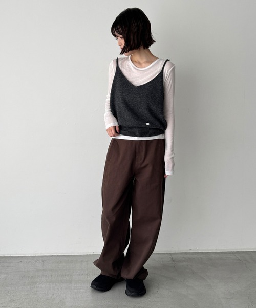 CANAL JEAN(キャナルジーン)の「SLEEK テンセルシアーロンT(Tシャツ/カットソー・レディース・オフホワイト/パープル/ブラウン・ONE SIZE)」の17枚目の写真