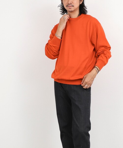 NOLLEY’S(ノーリーズ)の「ハイゲージウォッシャブルニットハイネック 26AW(ニット/セーター・メンズ・ブラック/ライトグレー/オレンジ・S/M/L)」の6枚目の写真
