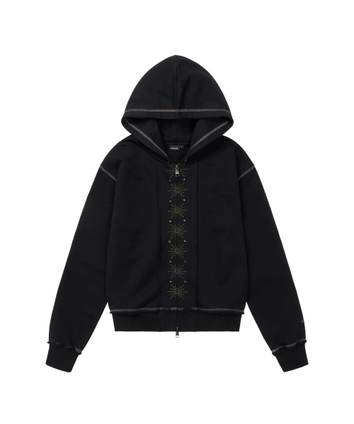 AAKAM（アーカム）の「Starburst Zip-Up Hoodie (Black)（パーカー・レディース・その他・1/2）」の2枚目の写真