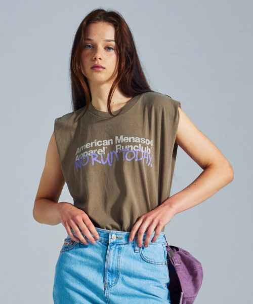 MENASOO(ミナス)の「MNS x American apparel Today Sleeveless (over-fit)_Brown(Tシャツ/カットソー・レディース・ブラウン・MEDIUM/SMALL)」の6枚目の写真