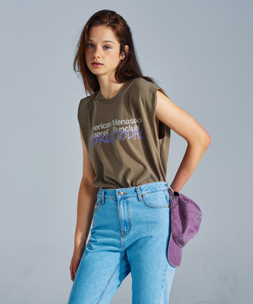 MENASOO(ミナス)の「MNS x American apparel Today Sleeveless (over-fit)_Brown(Tシャツ/カットソー・レディース・ブラウン・MEDIUM/SMALL)」の8枚目の写真