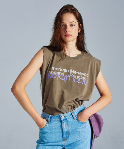 MENASOO(ミナス)の「MNS x American apparel Today Sleeveless (over-fit)_Brown(Tシャツ/カットソー・レディース・ブラウン・MEDIUM/SMALL)」の9枚目の写真