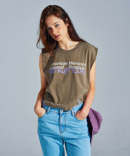 MENASOO(ミナス)の「MNS x American apparel Today Sleeveless (over-fit)_Brown(Tシャツ/カットソー・レディース・ブラウン・MEDIUM/SMALL)」の11枚目の写真