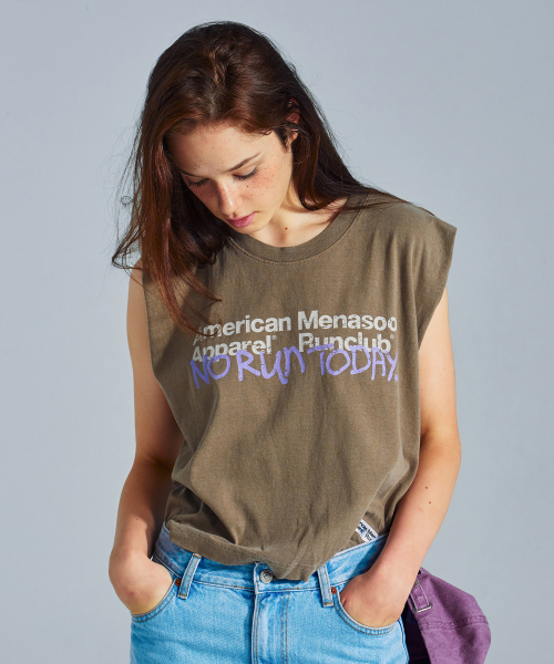 MENASOO(ミナス)の「MNS x American apparel Today Sleeveless (over-fit)_Brown(Tシャツ/カットソー・レディース・ブラウン・MEDIUM/SMALL)」の12枚目の写真