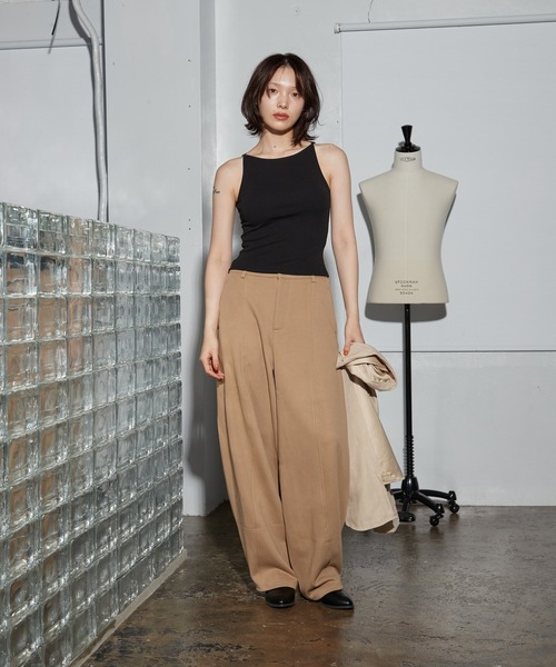 OFROOM(オフルーム)の「Cup-in Rib Cami|カップインリブキャミ(キャミソール・レディース・グレー/ブラック/ブラウン/ホワイト/オレンジ・FREE)」の6枚目の写真
