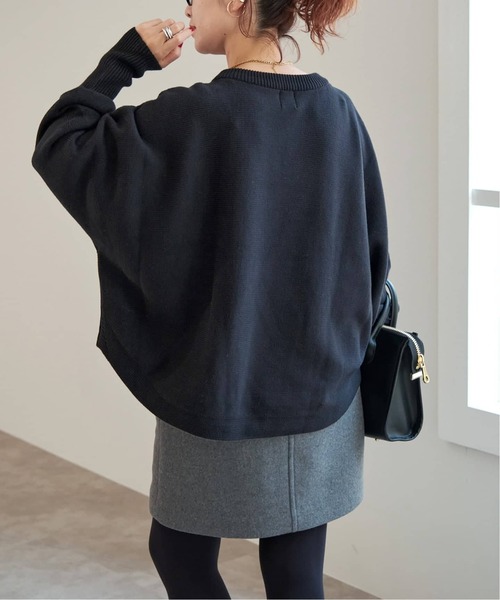 Spick & Span(スピックアンドスパン)の「《WEB限定 / 追加》バルキーヤーンドルマンロングリブニット(ニット/セーター・レディース・ホワイト×ホワイト/ブラック/レッド/ブラウン系その他・FREE)」の5枚目の写真