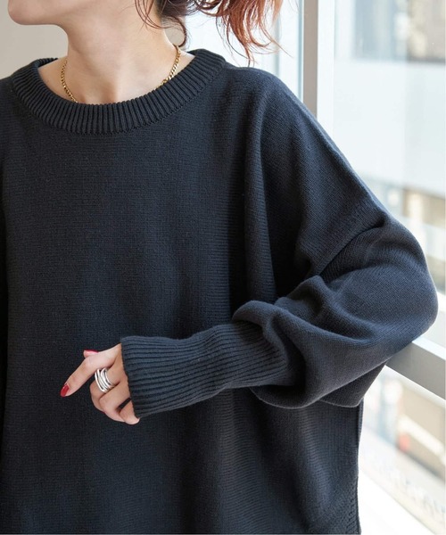 Spick & Span(スピックアンドスパン)の「《WEB限定 / 追加》バルキーヤーンドルマンロングリブニット(ニット/セーター・レディース・ホワイト×ホワイト/ブラック/レッド/ブラウン系その他・FREE)」の6枚目の写真