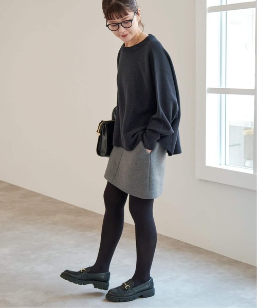 Spick & Span(スピックアンドスパン)の「《WEB限定 / 追加》バルキーヤーンドルマンロングリブニット(ニット/セーター・レディース・ホワイト×ホワイト/ブラック/レッド/ブラウン系その他・FREE)」の7枚目の写真