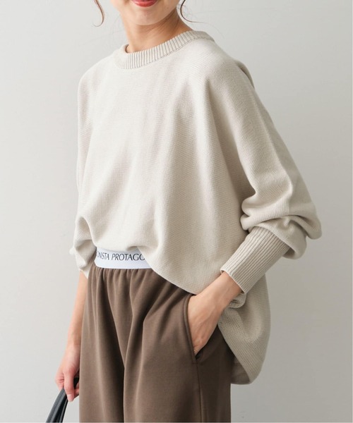 Spick & Span(スピックアンドスパン)の「《WEB限定 / 追加》バルキーヤーンドルマンロングリブニット(ニット/セーター・レディース・ホワイト×ホワイト/ブラック/レッド/ブラウン系その他・FREE)」の11枚目の写真
