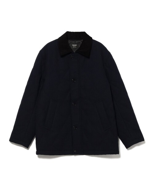 BEAMS HEART(ビームスハート)の「コーデュロイ切替 ハーフコート(ステンカラーコート・メンズ・チャコールグレー/ネイビー・L/S/XL/M)」の2枚目の写真