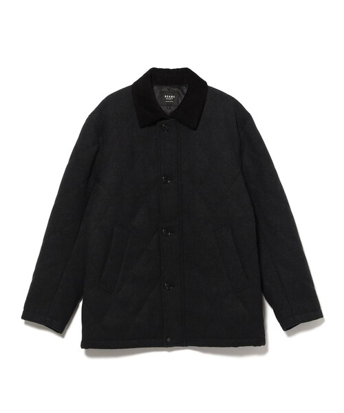 BEAMS HEART(ビームスハート)の「コーデュロイ切替 ハーフコート(ステンカラーコート・メンズ・チャコールグレー/ネイビー・L/S/XL/M)」の3枚目の写真