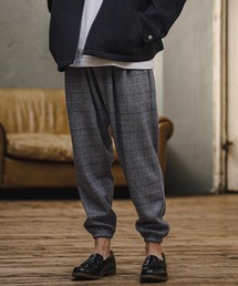 mp15405- Wool Blend Bonded Check Jogger Pants チェックジョガーパンツ(A76226cmb)