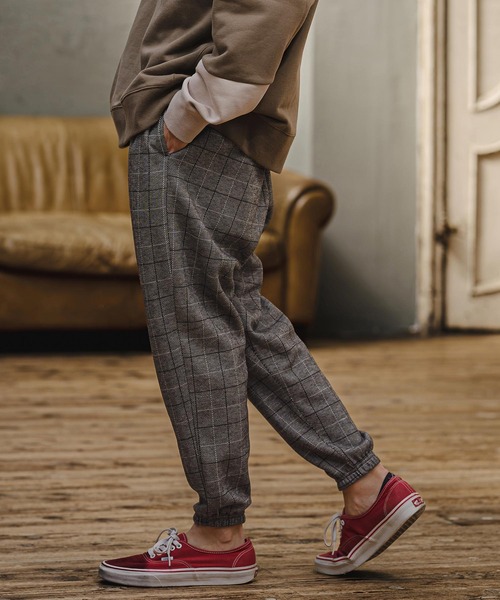 CAMBIO(カンビオ)の「mp15405- Wool Blend Bonded Check Jogger Pants チェックジョガーパンツ(A76226cmb)(その他パンツ・メンズ・グレー/チャコール/ブラウン/ダークネイビー・L/M/S)」の10枚目の写真