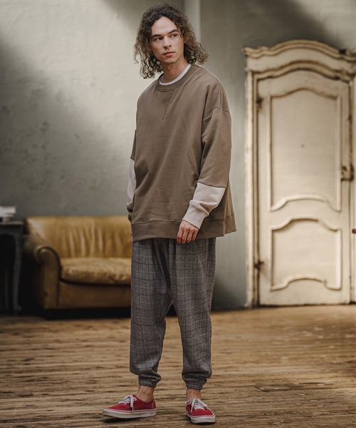 CAMBIO(カンビオ)の「mp15405- Wool Blend Bonded Check Jogger Pants チェックジョガーパンツ(A76226cmb)(その他パンツ・メンズ・グレー/チャコール/ブラウン/ダークネイビー・L/M/S)」の11枚目の写真