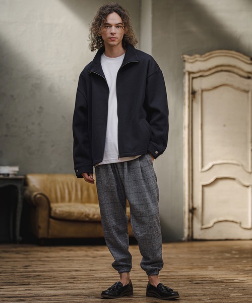 CAMBIO(カンビオ)の「mp15405- Wool Blend Bonded Check Jogger Pants チェックジョガーパンツ(A76226cmb)(その他パンツ・メンズ・グレー/チャコール/ブラウン/ダークネイビー・L/M/S)」の15枚目の写真