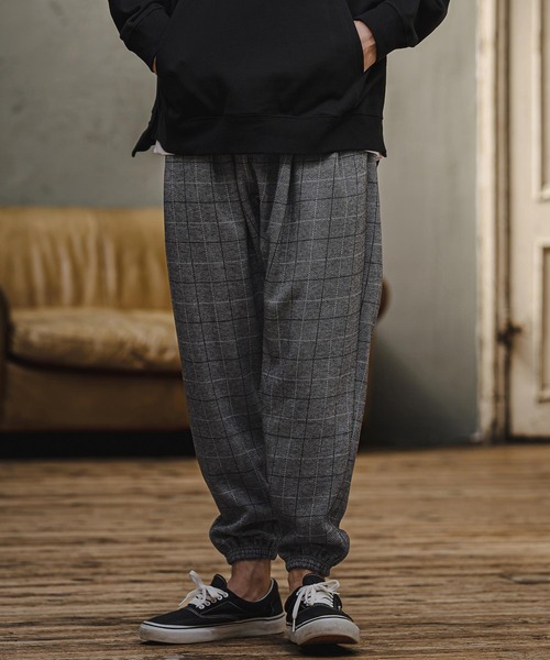 CAMBIO(カンビオ)の「mp15405- Wool Blend Bonded Check Jogger Pants チェックジョガーパンツ(A76226cmb)(その他パンツ・メンズ・グレー/チャコール/ブラウン/ダークネイビー・L/M/S)」の17枚目の写真