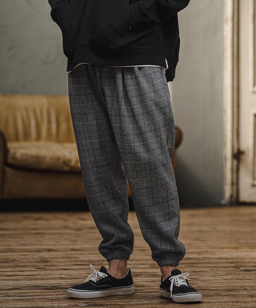 CAMBIO(カンビオ)の「mp15405- Wool Blend Bonded Check Jogger Pants チェックジョガーパンツ(A76226cmb)(その他パンツ・メンズ・グレー/チャコール/ブラウン/ダークネイビー・L/M/S)」の18枚目の写真