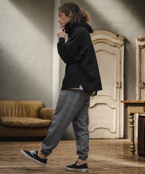 CAMBIO(カンビオ)の「mp15405- Wool Blend Bonded Check Jogger Pants チェックジョガーパンツ(A76226cmb)(その他パンツ・メンズ・グレー/チャコール/ブラウン/ダークネイビー・L/M/S)」の20枚目の写真
