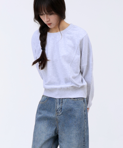 REBRENNER(リブレンナー)の「ムードディテール クロップドスウェットシャツ ホワイトメランジ(スウェット・レディース・その他・FREE)」の3枚目の写真