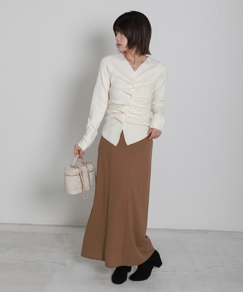 libelle more(リベル モア)の「美シルエットカットジョーゼットナロースカート(スカート・レディース・チャコールグレー/ブラック/モカ・M/L)」の11枚目の写真