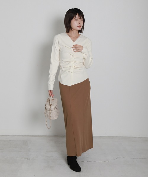 libelle more(リベル モア)の「美シルエットカットジョーゼットナロースカート(スカート・レディース・チャコールグレー/ブラック/モカ・M/L)」の12枚目の写真