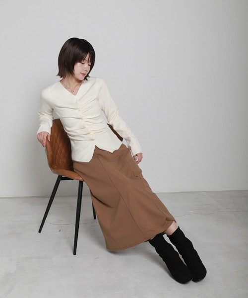 libelle more(リベル モア)の「美シルエットカットジョーゼットナロースカート(スカート・レディース・チャコールグレー/ブラック/モカ・M/L)」の17枚目の写真