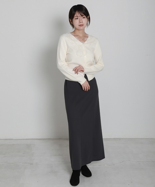 libelle more(リベル モア)の「美シルエットカットジョーゼットナロースカート(スカート・レディース・チャコールグレー/ブラック/モカ・M/L)」の18枚目の写真