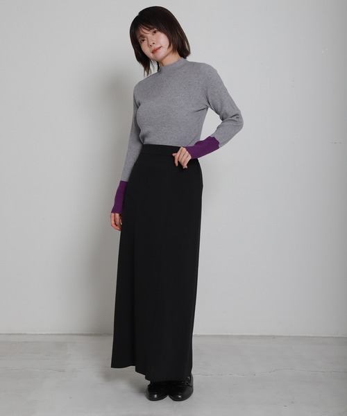 libelle more(リベル モア)の「美シルエットカットジョーゼットナロースカート(スカート・レディース・チャコールグレー/ブラック/モカ・M/L)」の4枚目の写真