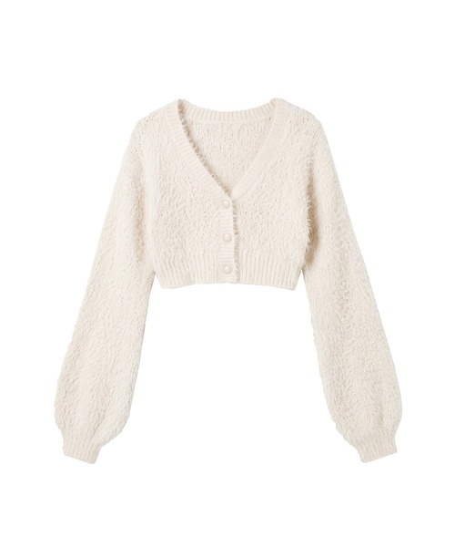 Rose Muse（ロゼミューズ）の「Fluffy short cardigan（カーディガン/ボレロ・レディース・グレー/アイボリー/ピンク・FREE）」の8枚目の写真
