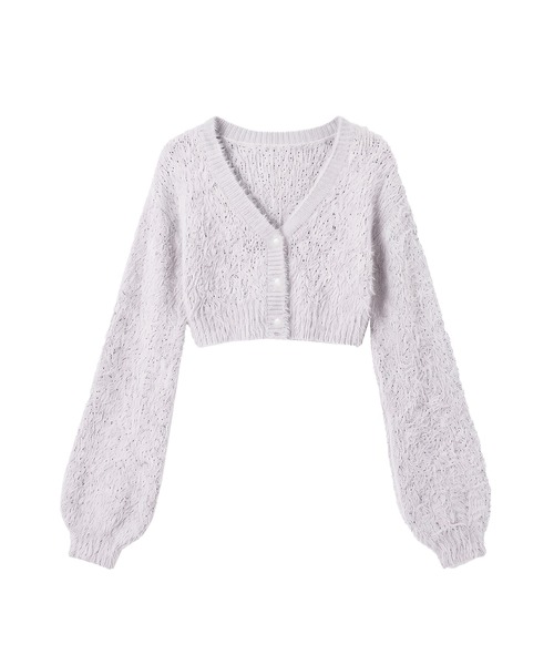 Rose Muse（ロゼミューズ）の「Fluffy short cardigan（カーディガン/ボレロ・レディース・グレー/アイボリー/ピンク・FREE）」の11枚目の写真