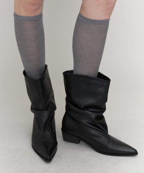 Rohwel(ローウェル)の「Vintage Washed Short Boots / ヴィンテージウォッシュショートブーツ(ブーツ・レディース・ブラック/グレー・LARGE/MEDIUM/SMALL)」の2枚目の写真