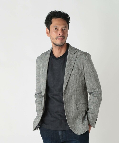 MEN'S BIGI(メンズビギ)の「リネン調スラブメランジジャケット(テーラードジャケット・メンズ・ネイビー・1/2)」の2枚目の写真