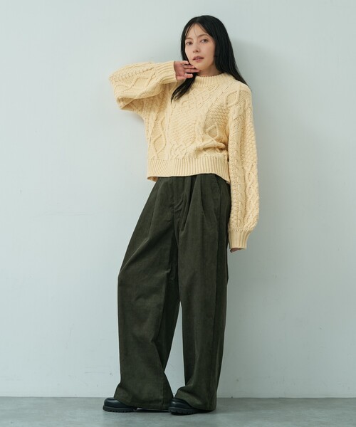 abahouse mavie(アバハウスマヴィ)の「【ベッキーコラボ】コールカーブパンツ(その他パンツ・レディース・ダークネイビー/ダークグリーン/ブラウン・38/36)」の5枚目の写真