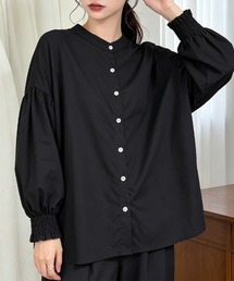 前後2WAYスタンドカラー長袖シャツブラウス