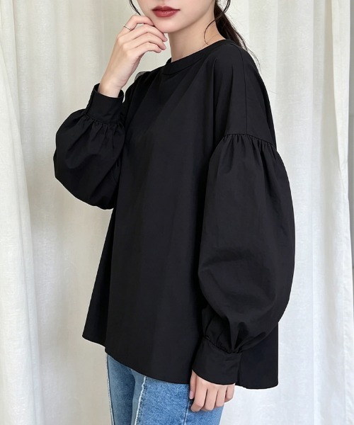 ONEP STAR(ワンピスター)の「前後2WAYスタンドカラー長袖シャツブラウス(シャツ/ブラウス・レディース・ライトブラウン/ホワイト/グレー/ブラック・FREE)」の7枚目の写真