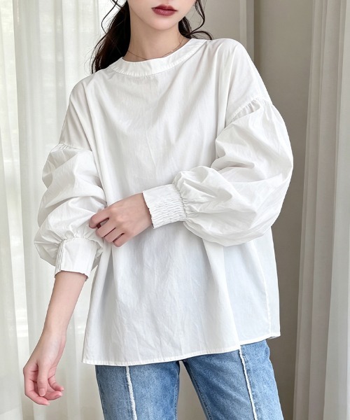 ONEP STAR(ワンピスター)の「前後2WAYスタンドカラー長袖シャツブラウス(シャツ/ブラウス・レディース・ライトブラウン/ホワイト/グレー/ブラック・FREE)」の11枚目の写真