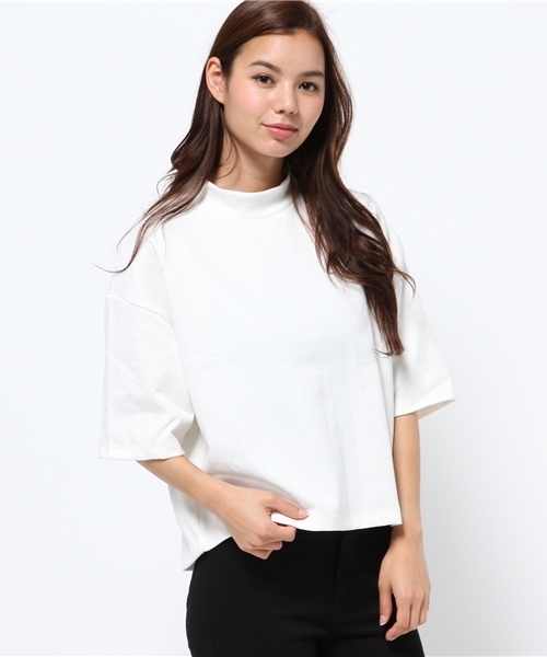 MOUSSY（マウジー）の「LOOSE NECK TOPS（Tシャツ/カットソー・レディース・オフホワイト/トップグレー/ライトブルー・FREE）」の6枚目の写真