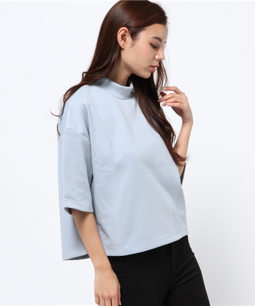 MOUSSY（マウジー）の「LOOSE NECK TOPS（Tシャツ/カットソー・レディース・オフホワイト/トップグレー/ライトブルー・FREE）」の8枚目の写真